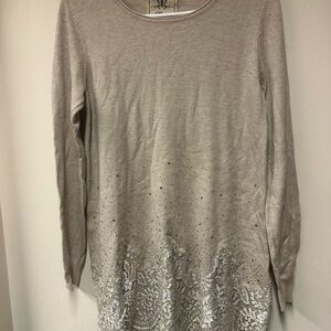 Fleur de Lis Collection Taupe Long Sleeve Top